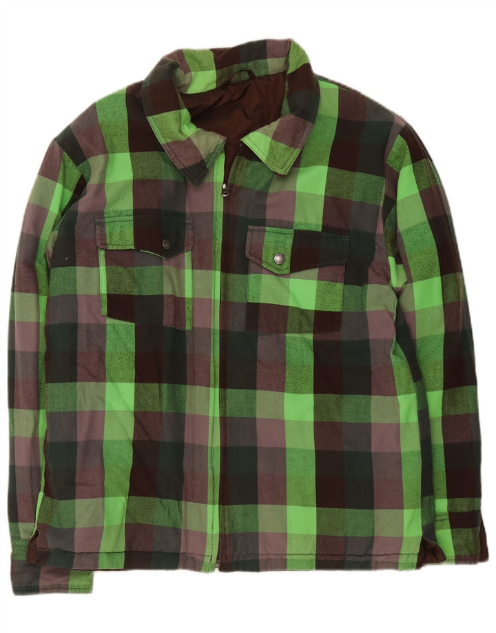 The North Face Herren Bomberjacke UK 38 Mittelgrün kariert