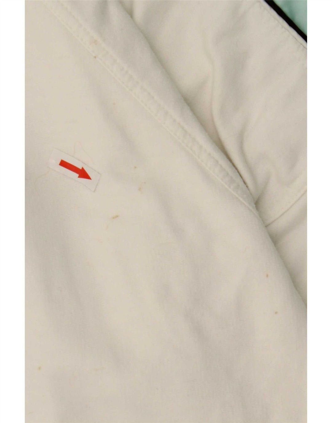 Ellesse Herren-Sweatshirt mit Knopfkragen, groß, weiße Blockfarben-Baumwolle