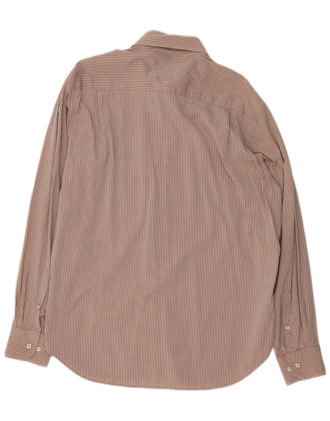 TRUSSARDI Herrenhemd Größe 42 16 1/2 Große braune Nadelstreifen-Baumwolle