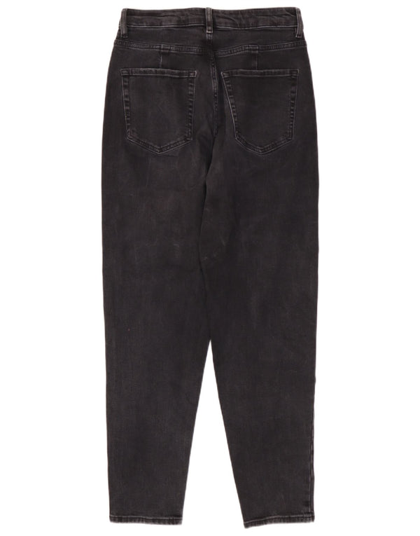 Marks & Spencer Womens Mom Tapered Jeans UK 10 Small W30 L29 Black Cotton