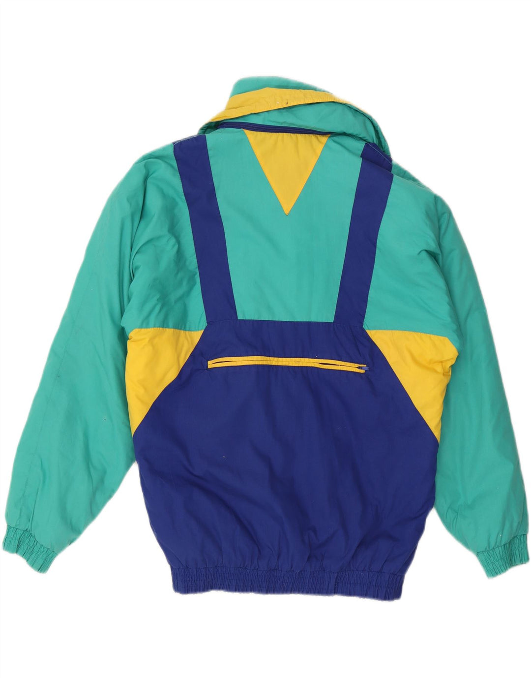 Vintage Herren Skijacke mit Kapuze UK 38 Medium Mehrfarbig Colourblock