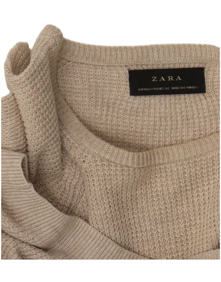 Zara Herren-Pullover mit U-Boot-Ausschnitt, Mittelbeige
