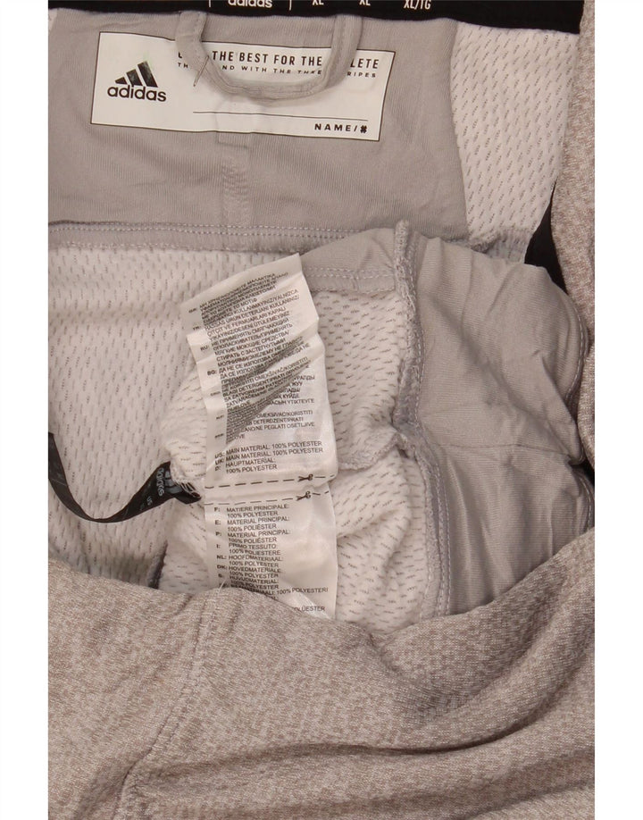 ADIDAS Herren Graphic Zip Neck Sweatshirt Pullover XL Grau Polyester