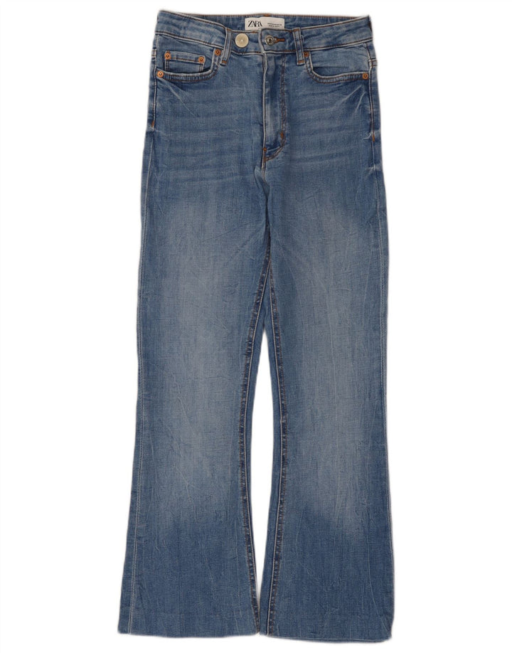 Zara Damen Bootcut Jeans EU 36 XS W26 L26 Blau