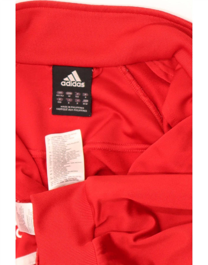 Adidas Herren-Trainingsanzug-Top-Jacke, UK 40/42, mittelrotes Farbblock-Polyester