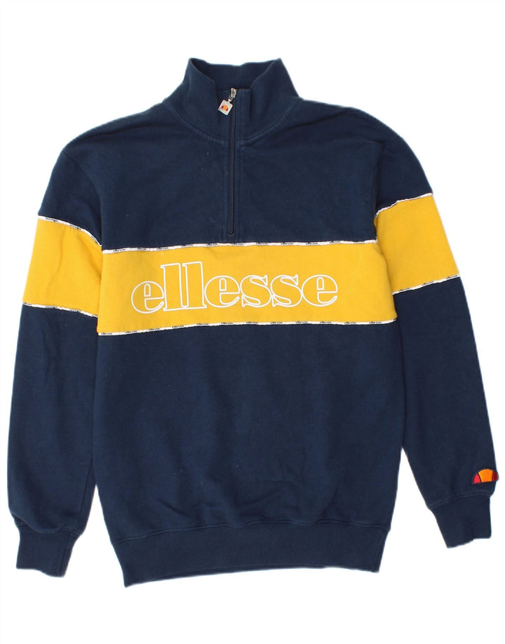 Ellesse Womens Oversized Graphic Sweatshirt Pullover UK 6 XS Marineblau