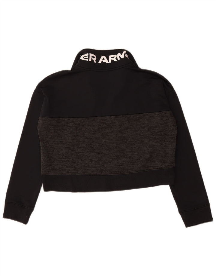 Under Armour Damen Übergroßer Crop-Sweatshirt-Pullover UK 10 Small Schwarz
