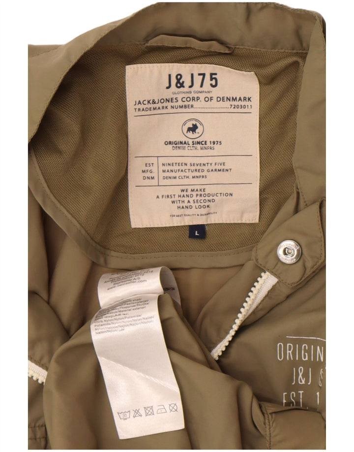 Jack & Jones Herren Regenjacke UK 40 Large Khaki Nylon