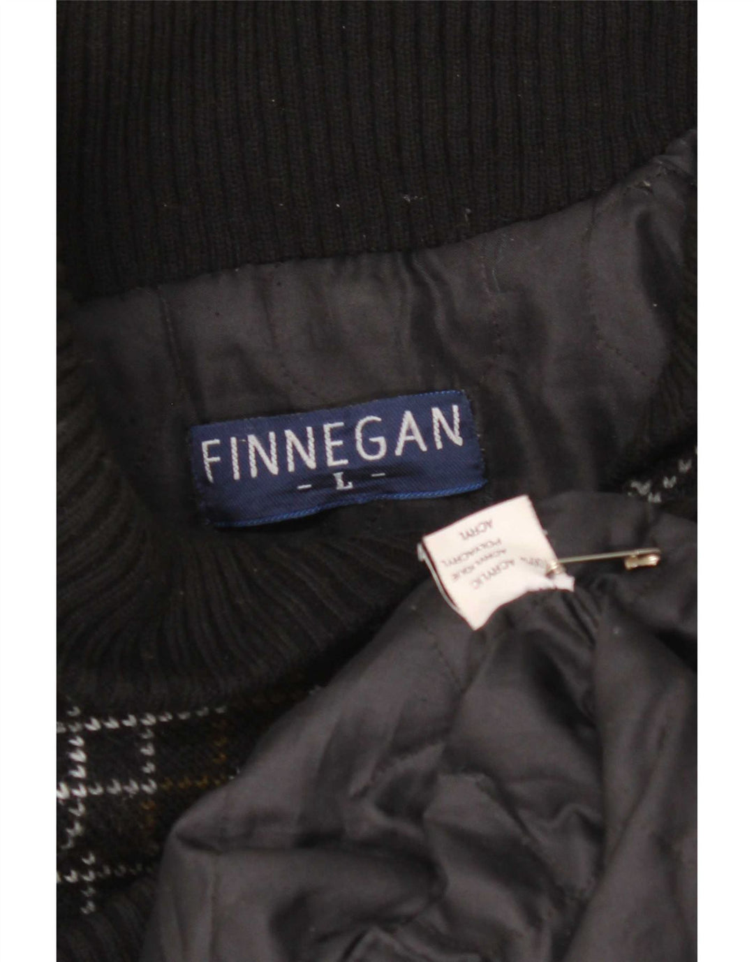 Finnegan Herren-Strickjacke, groß, Schwarz, Fair-Isle-Acryl