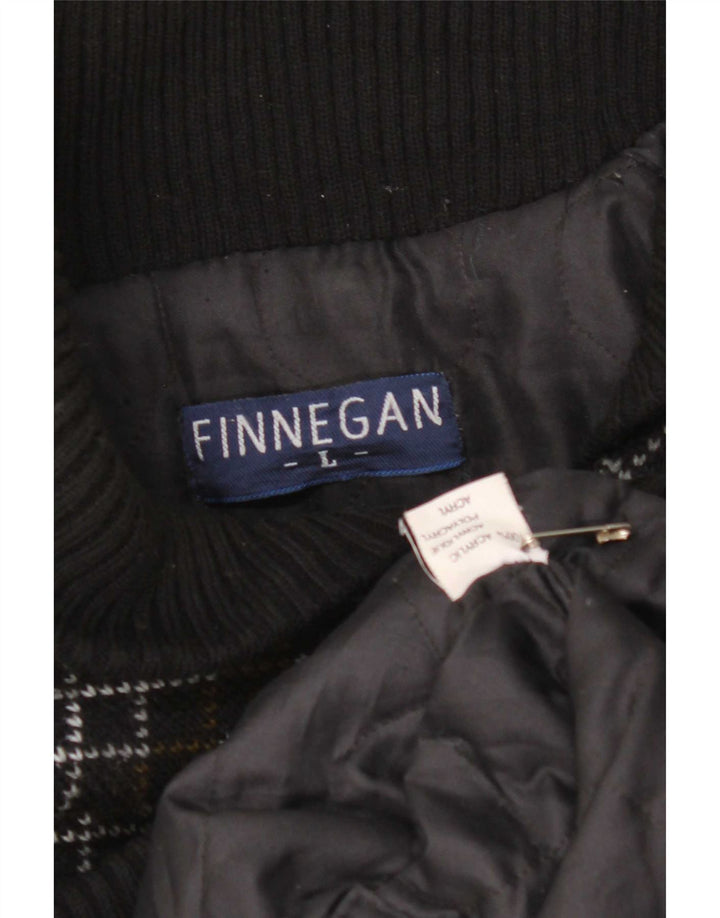 Finnegan Herren-Strickjacke, groß, Schwarz, Fair-Isle-Acryl
