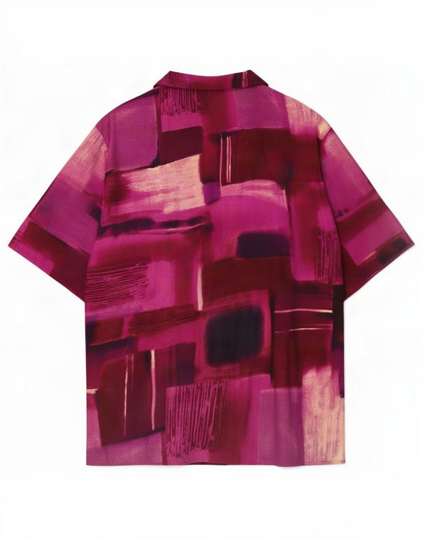Biaggini Damen Kurzarmhemd EU 44 XL Burgund Geometrisch
