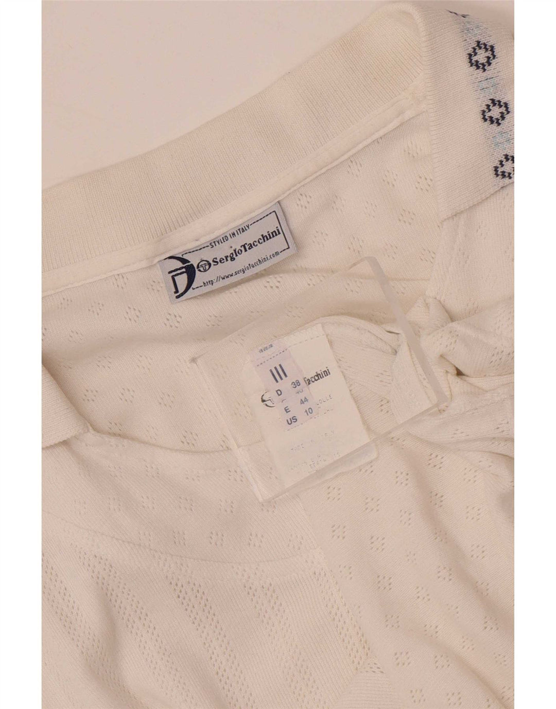 Sergio Tacchini Damen Ärmelloses Poloshirt EU 38 Mittelweiß Fair Isle