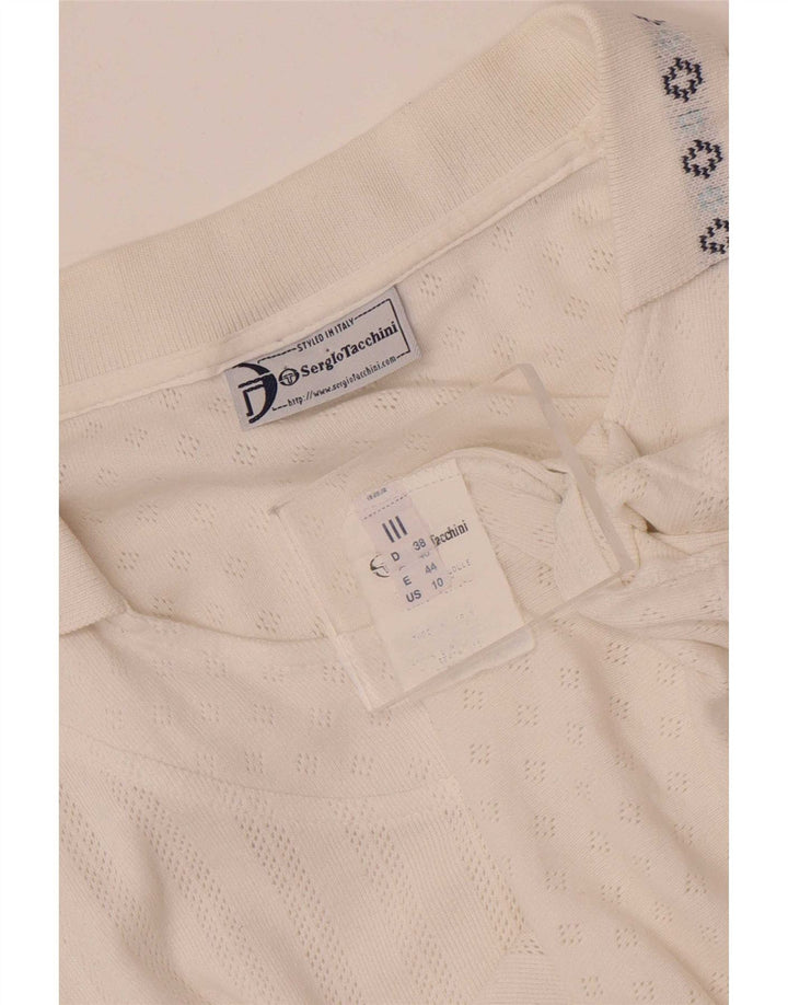 Sergio Tacchini Damen Ärmelloses Poloshirt EU 38 Mittelweiß Fair Isle