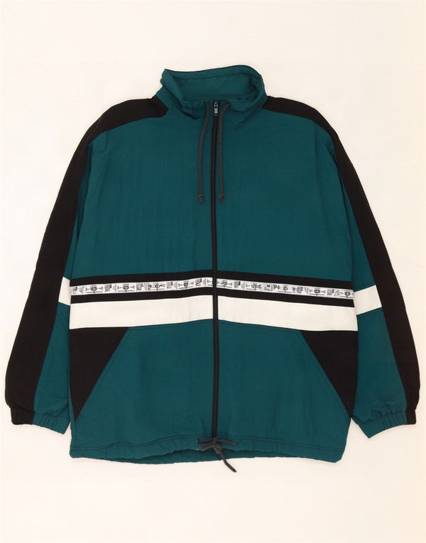 Crane Herren-Regenjacke mit Grafik, UK 40, Größe L, grünes Colourblock-Nylon