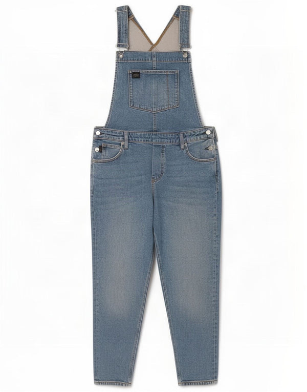 Superdry Damen Latzhose Jeans UK 16 Large W36 L26 Blaue Baumwolle