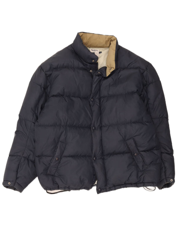 PEPE Jeans Herren Wattierte Jacke UK 42 XL Marineblaues Nylon