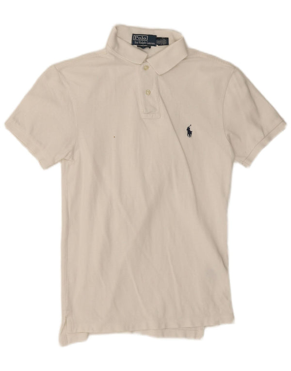 Polo Ralph Lauren Herren-Poloshirt mit schmaler Passform, Größe S, weiße Baumwolle