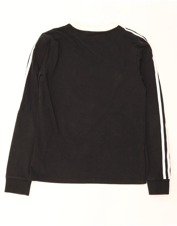 Adidas Damen Top Langarm UK 8 Small Schwarz Baumwolle