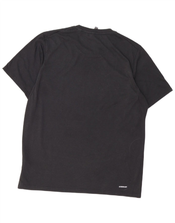 ADIDAS Herren Aeroready T-Shirt Top Große schwarze Baumwolle