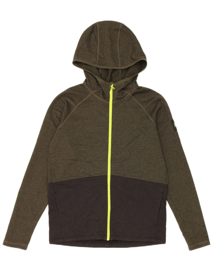 O'Neill Jungen-Kapuzenpullover mit Reißverschluss, 14–15 Jahre, Khaki, Farbblock-Polyester
