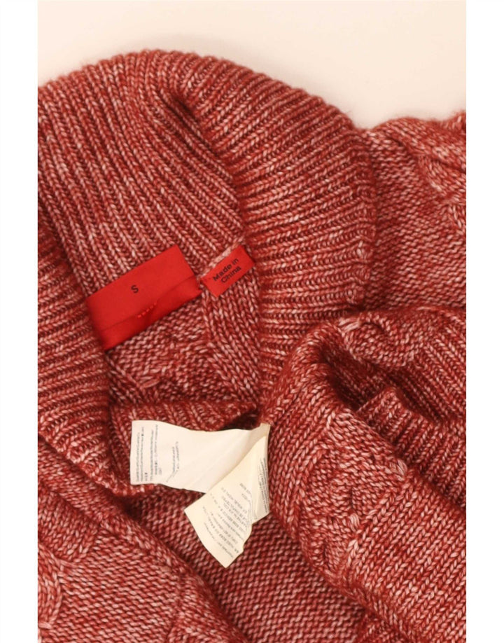 Hugo Boss Herren-Pullover mit Schalkragen, klein, rot meliert, Modal