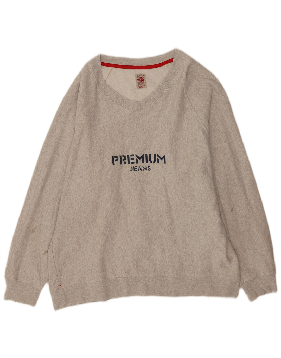 Vintage Damen Grafik Sweatshirt Pullover UK 14 Mittelgrau meliert