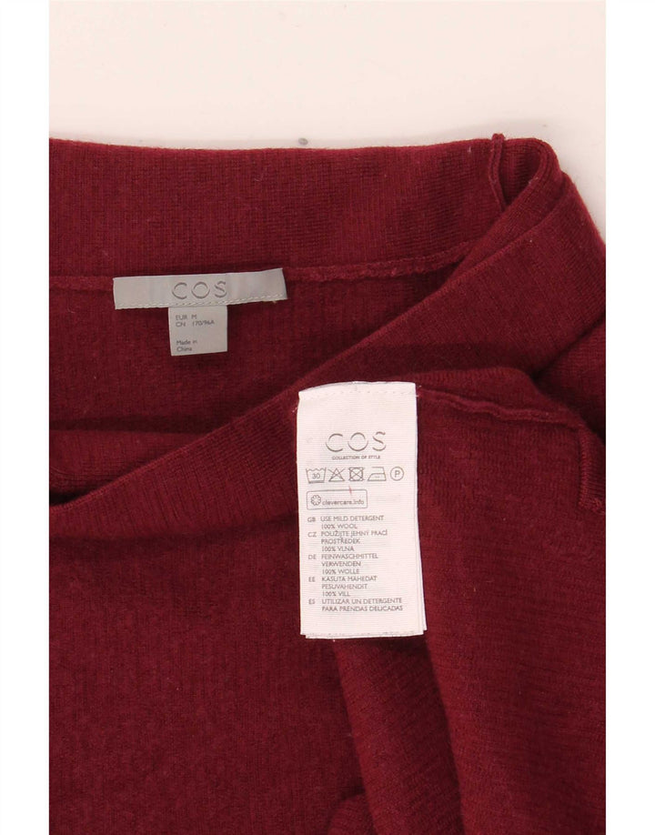 Cos Womens Crop Rollkragenpullover Pullover UK 14 Medium Burgunder Wolle