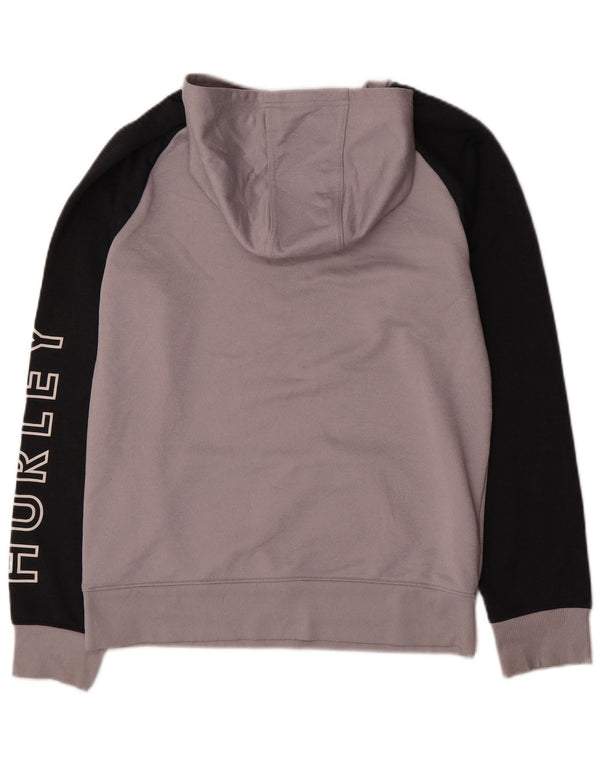 Hurley Graphic Hoodie-Pullover für Jungen, 13–14 Jahre, XL, graues Farbblock-Polyester