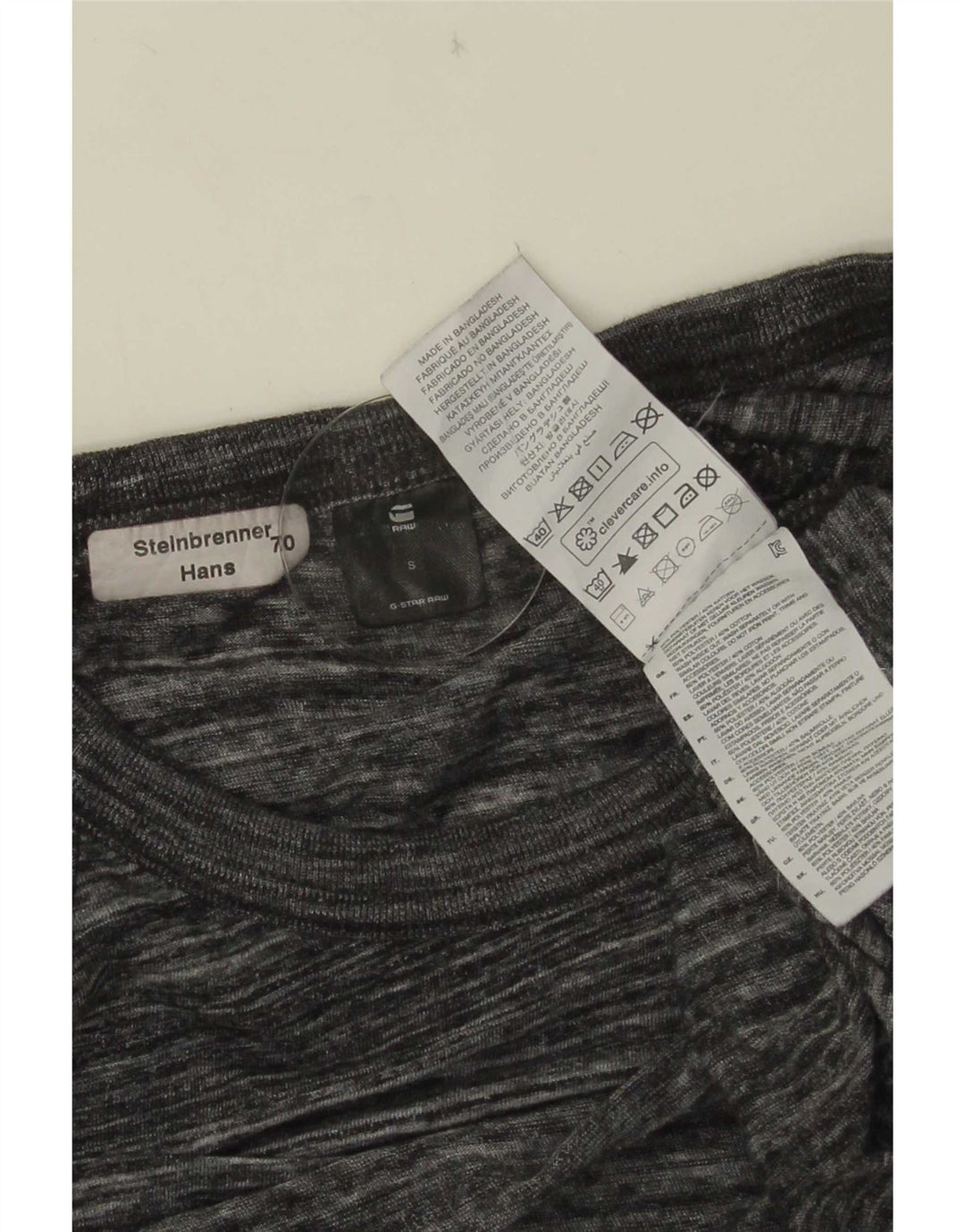 G-Star Herren-Oberteil, langärmelig, kleines graues Nadelstreifen-Polyester