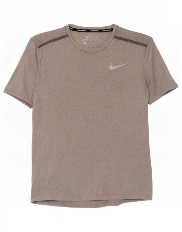 Nike Herren Dri Fit T-Shirt-Oberteil aus mittelgrauem Polyester