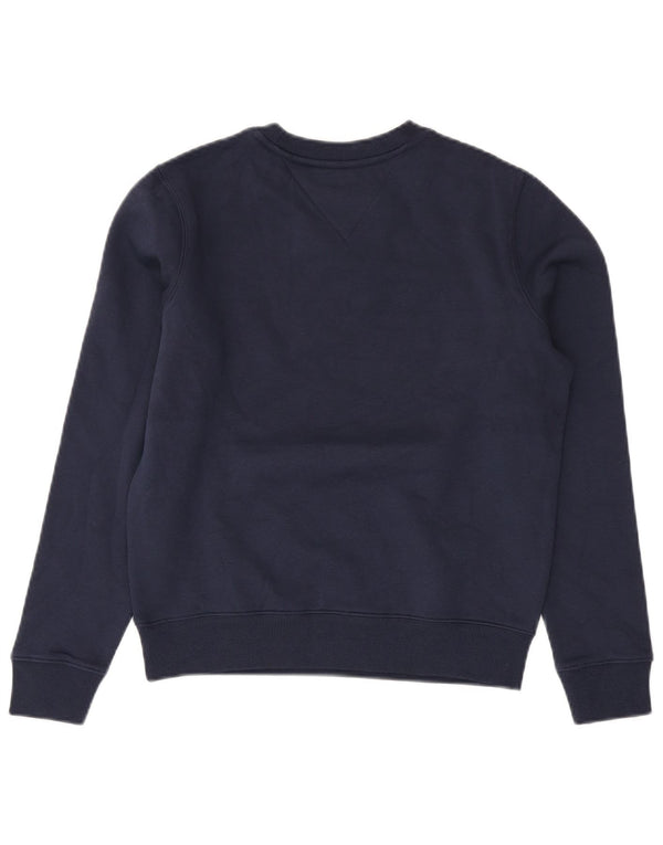 TOMMY HILFIGER Damen Übergroßer Sweatshirt-Pullover UK 6 XS Marineblaue Baumwolle