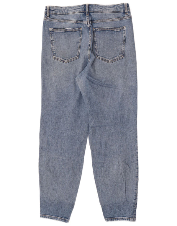 Marks & Spencer Damen High Waist Tapered Jeans UK 12 Medium W30 L28 Blau