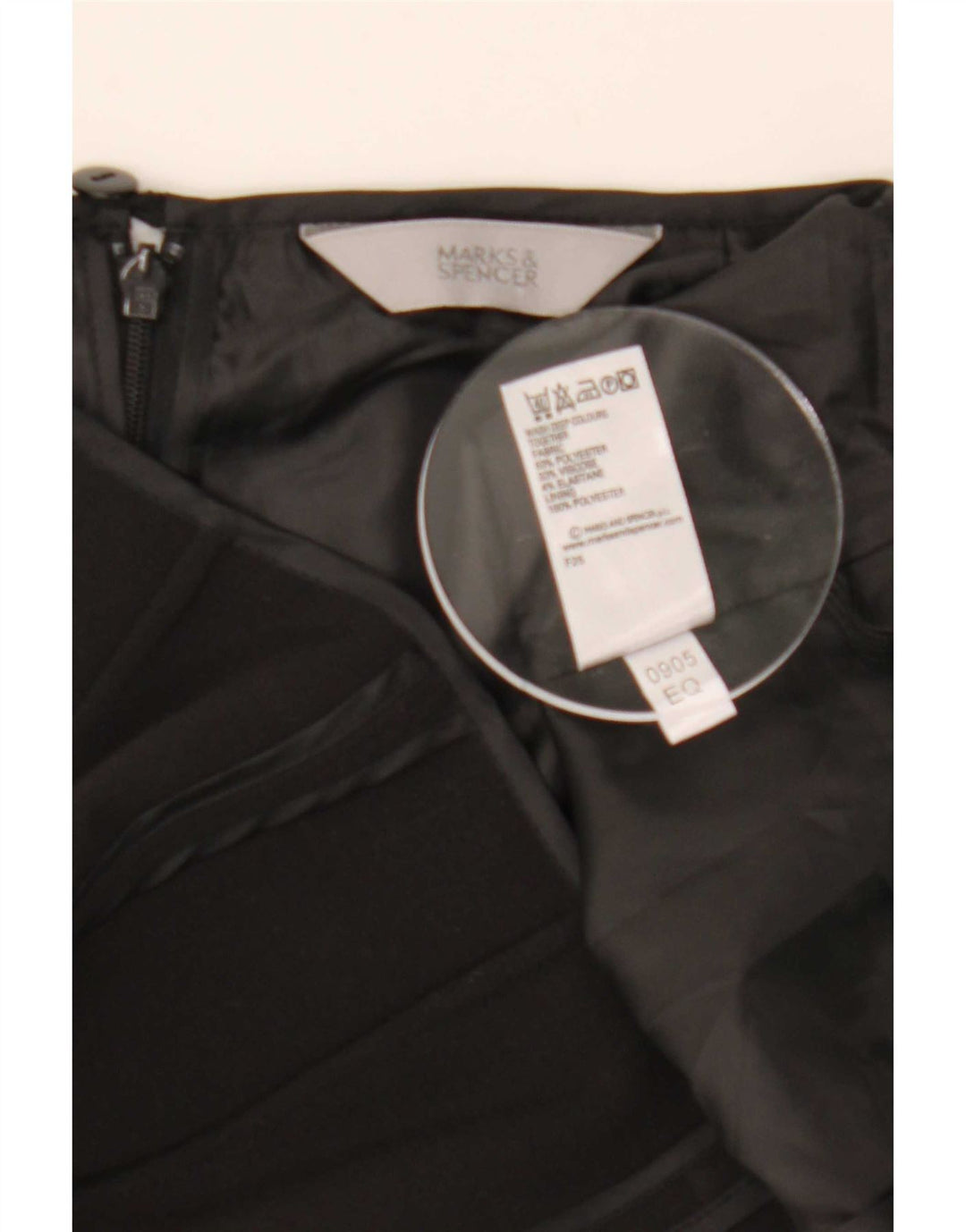 Marks & Spencer Damen Trompetenrock UK 12 Medium W30 Schwarz Polyester