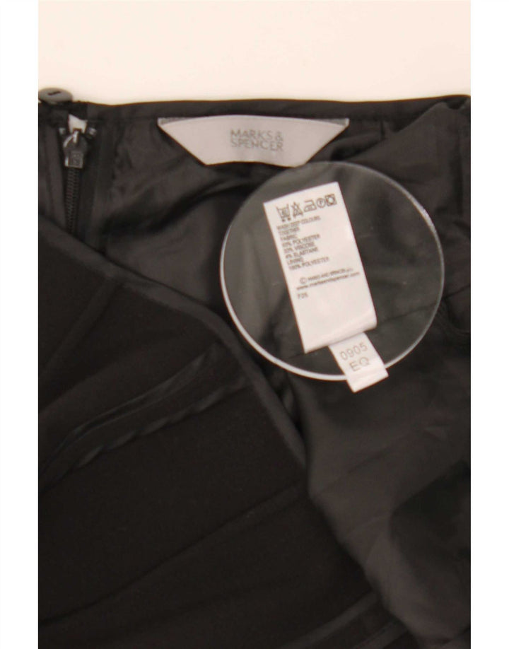 Marks & Spencer Damen Trompetenrock UK 12 Medium W30 Schwarz Polyester