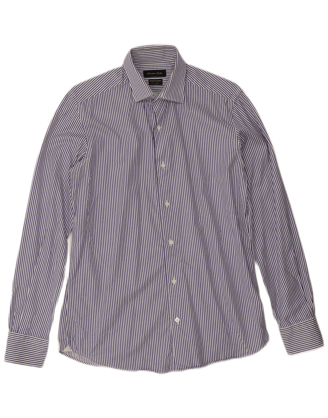 Massimo Dutti Herrenhemd Größe 15 1/2 39 Mittelblauer Nadelstreifen