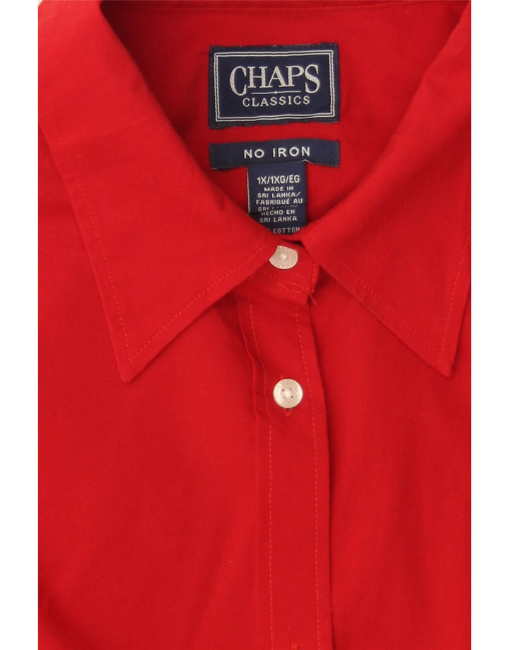 CHAPS Womens Classics Shirt UK 18 XL Red Cotton Vintage Chaps and Second-Hand Chaps from Messina Hembry 