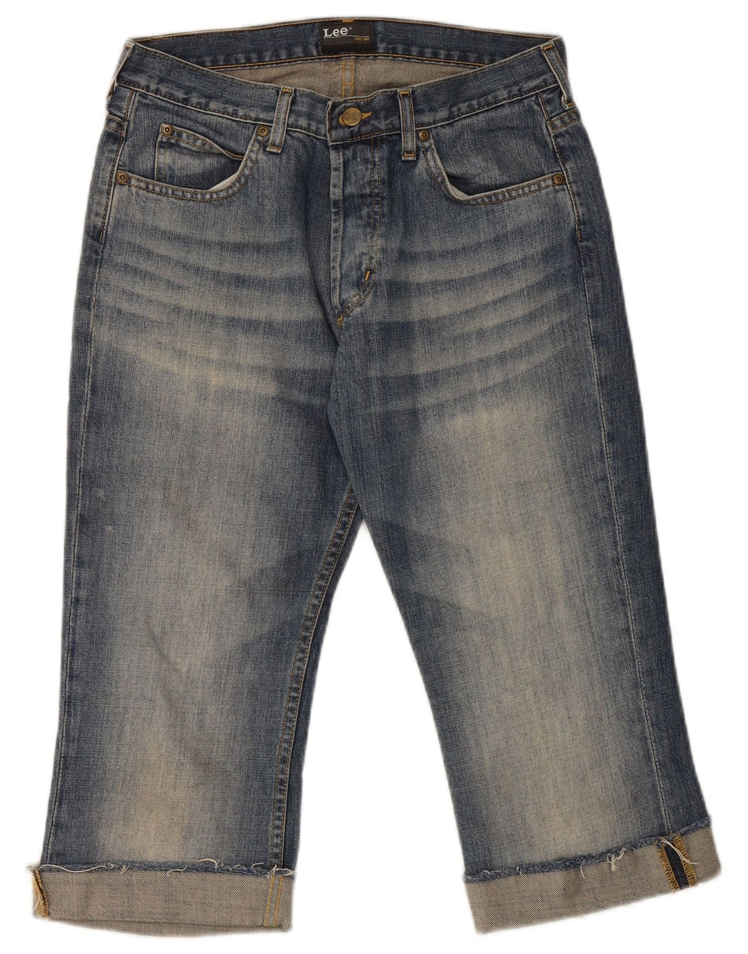 Lee Damen Denver Caprijeans W32 L20 Blaue Baumwolle