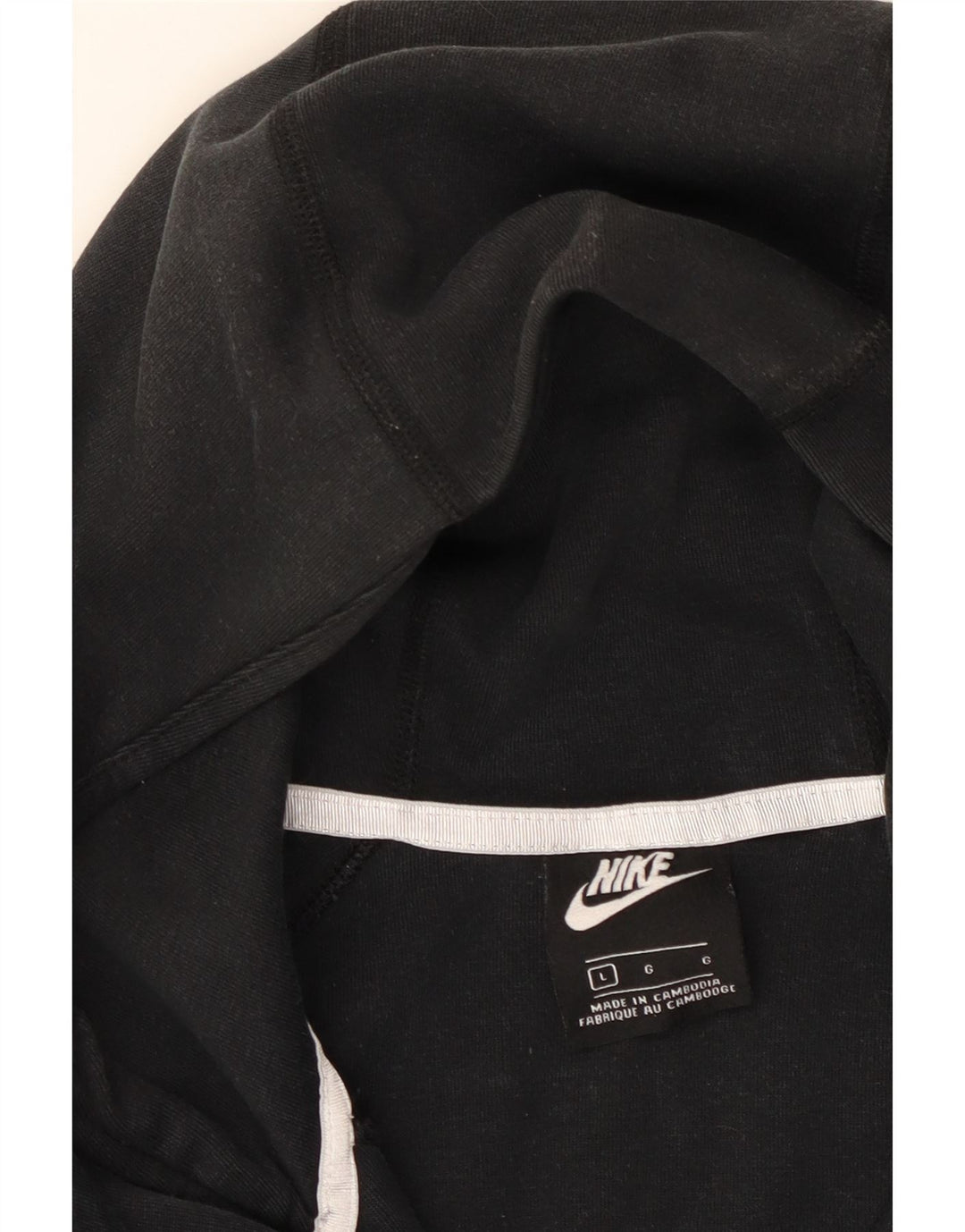 NIKE Damen-Kapuzenpullover mit Reißverschluss, UK 16, Größe L, Schwarz, Baumwolle