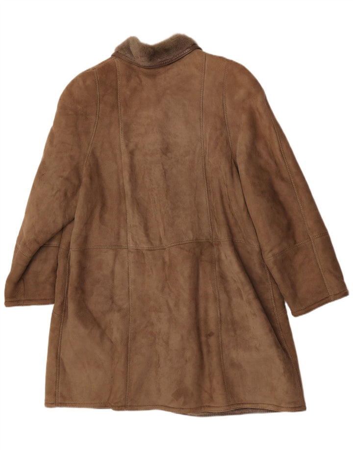 Skinni Damen Übergroßer Lammfellmantel IT 50 XL Braunes Lammfell