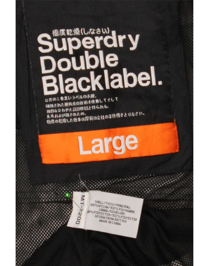 Superdry Damen Regenjacke UK 16 Large Schwarz Polyamid