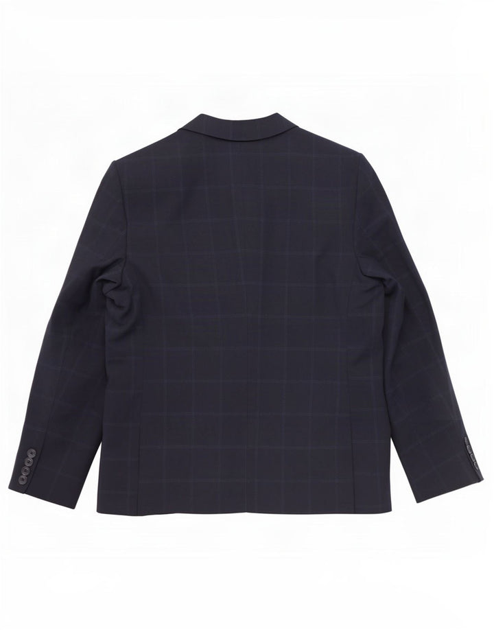 Zara Jungen-Blazer mit 2 Knöpfen, 13–14 Jahre, marineblau kariertes Polyester
