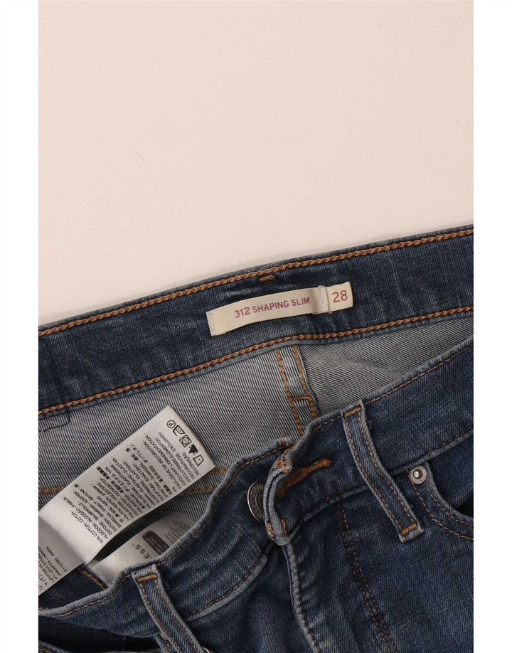 Levi's Damen 312 Distressed Shaping Slim Jeans W28 L27 Blaue Baumwolle