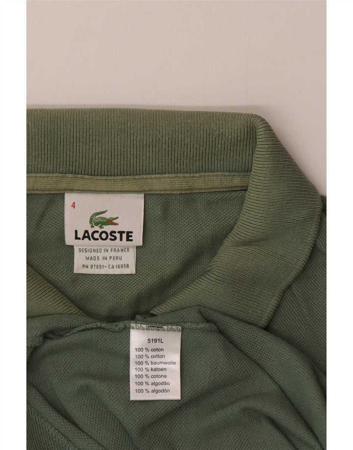 Lacoste Herren-Poloshirt, Größe 4, mittelgrüne Baumwolle