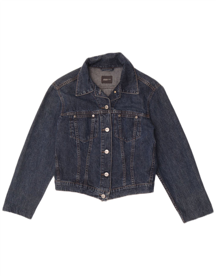 Joop Damen Crop Denim Jacke IT 40 Small Blau Baumwolle