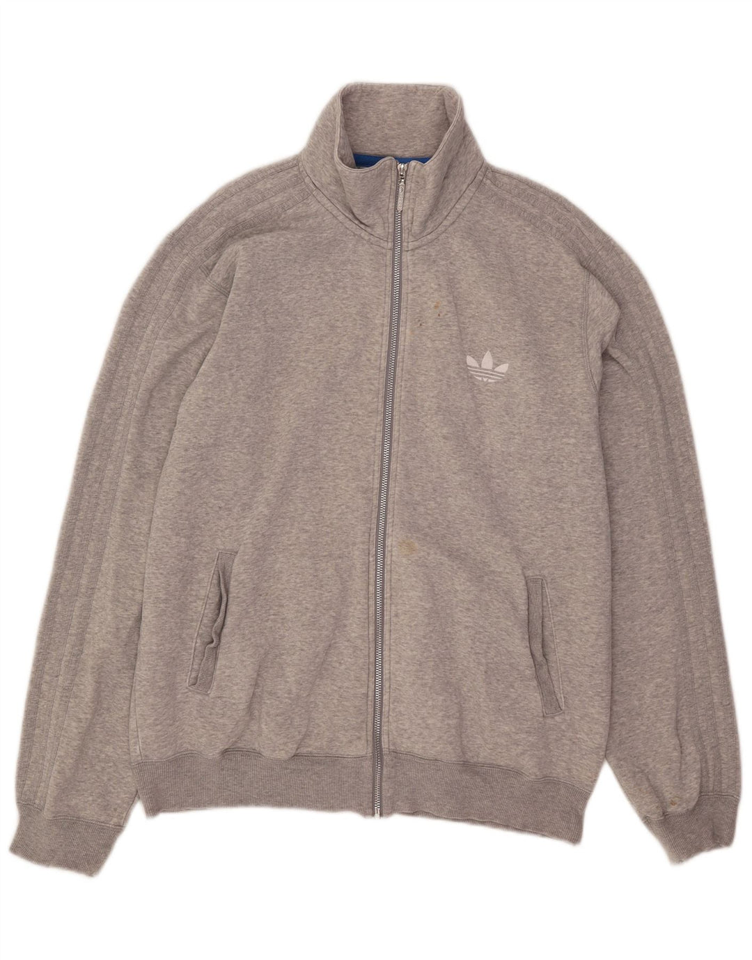 Adidas Herren-Trainingsanzug-Oberteil, XL, grau gefleckte Baumwolle