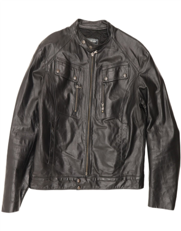 Vintage Herren Lederjacke UK 40 Großes schwarzes Leder