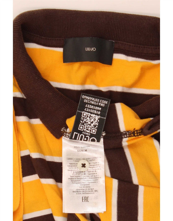 Liu Jo Herren-Poloshirt aus mittelgelber, gestreifter Baumwolle