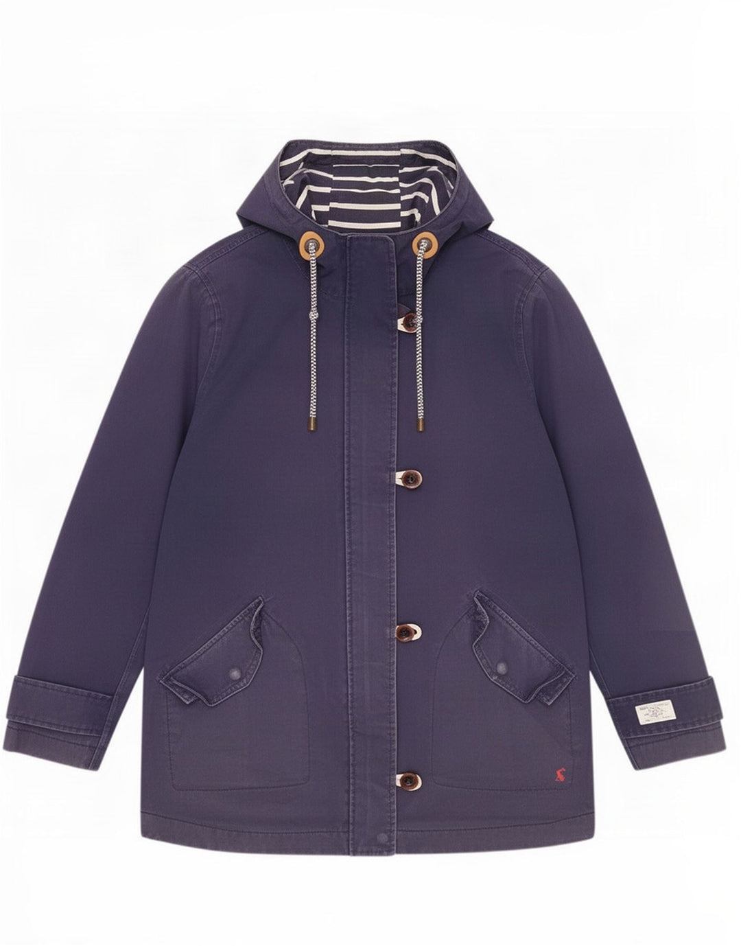 Joules Damen-Regenjacke mit Kapuze, UK 12, mittelmarineblau, Baumwolle