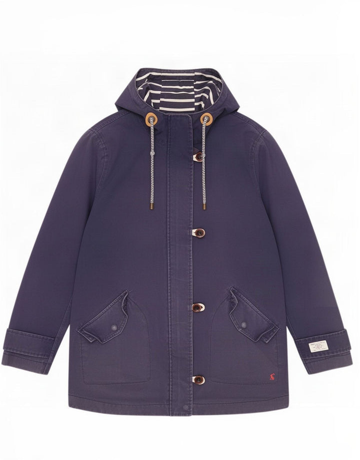 Joules Damen-Regenjacke mit Kapuze, UK 12, mittelmarineblau, Baumwolle