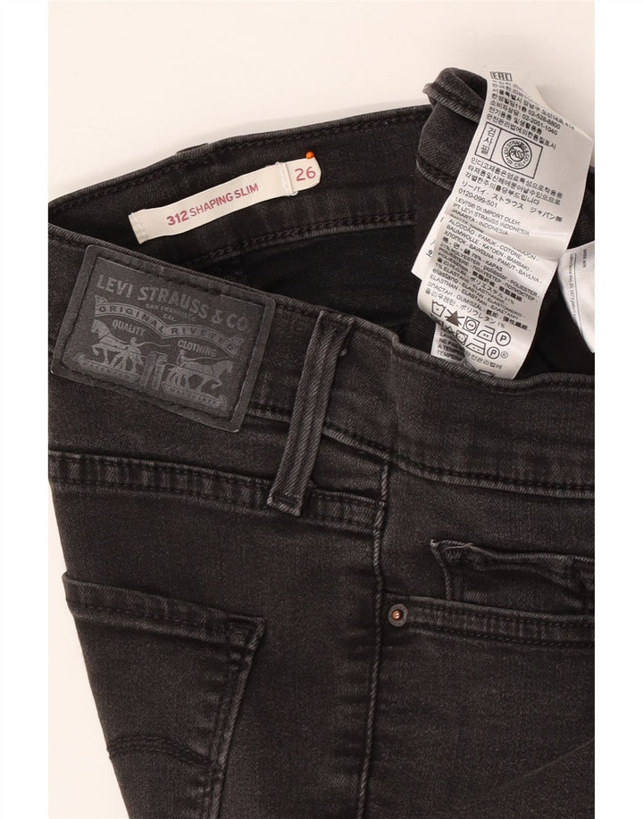 LEVI'S Damen 312 Shaping Slim Jeans W26 L30 Graue Baumwolle